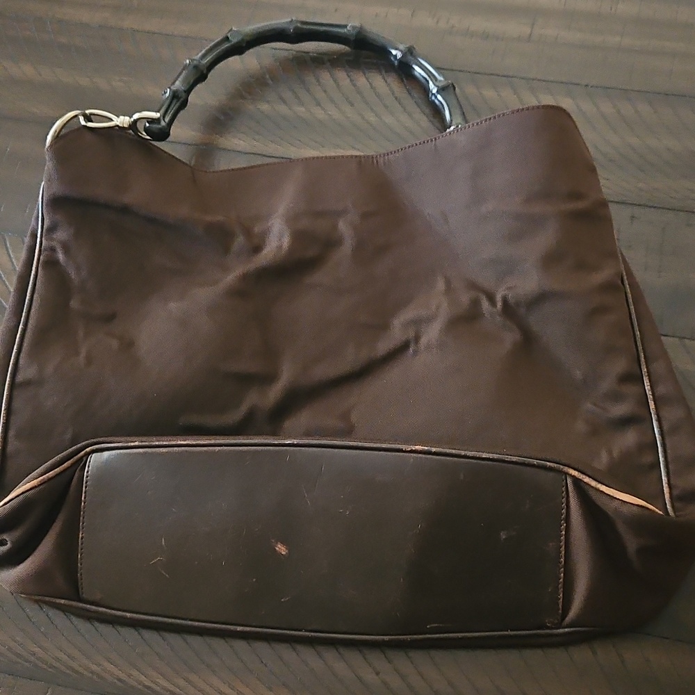 Vintage Gucci Brown Hobo Bag with Dark Brown Handle - Picture 2 of 5